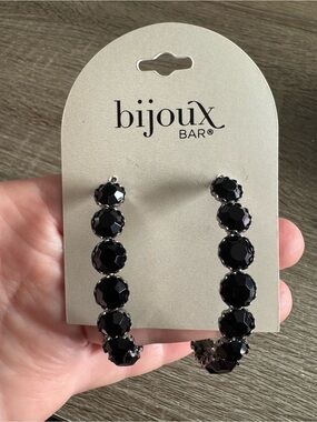 Bijoux Bar Black Hoop Earrings